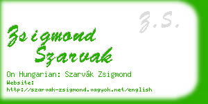 zsigmond szarvak business card